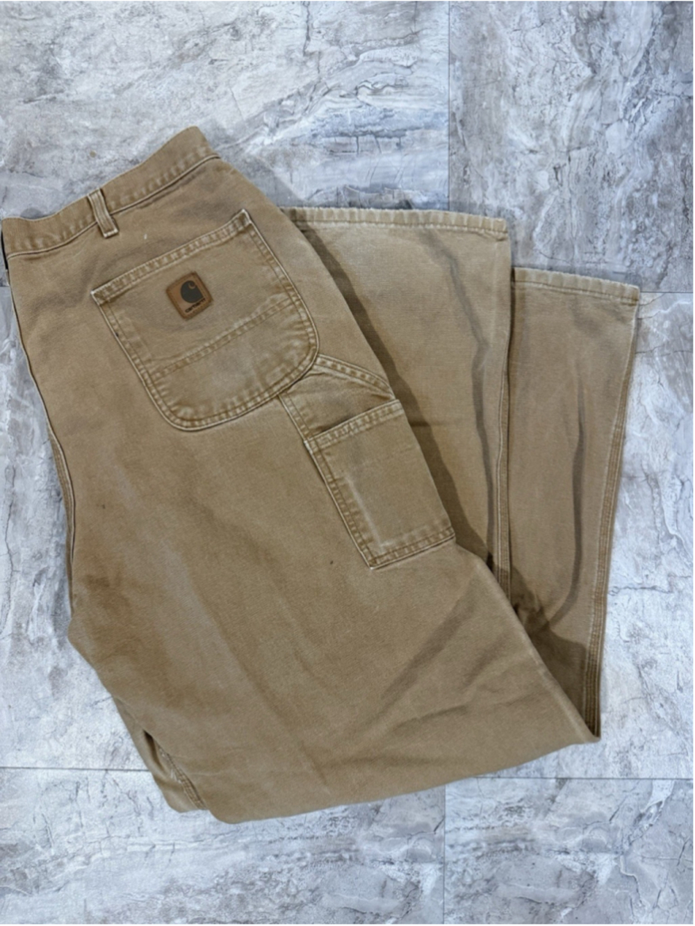 Carhartt Pants Mens 38x34 Brown B11 Loose Original Fit Carpenter Canvas Workwear